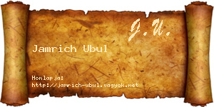 Jamrich Ubul névjegykártya